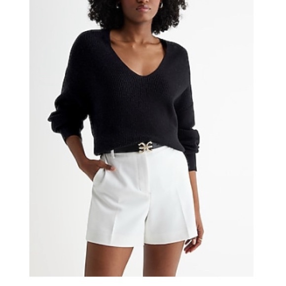 Express Editor Studio Twill High Waisted Tailored Midi Short - Sz 4 - NWOT
